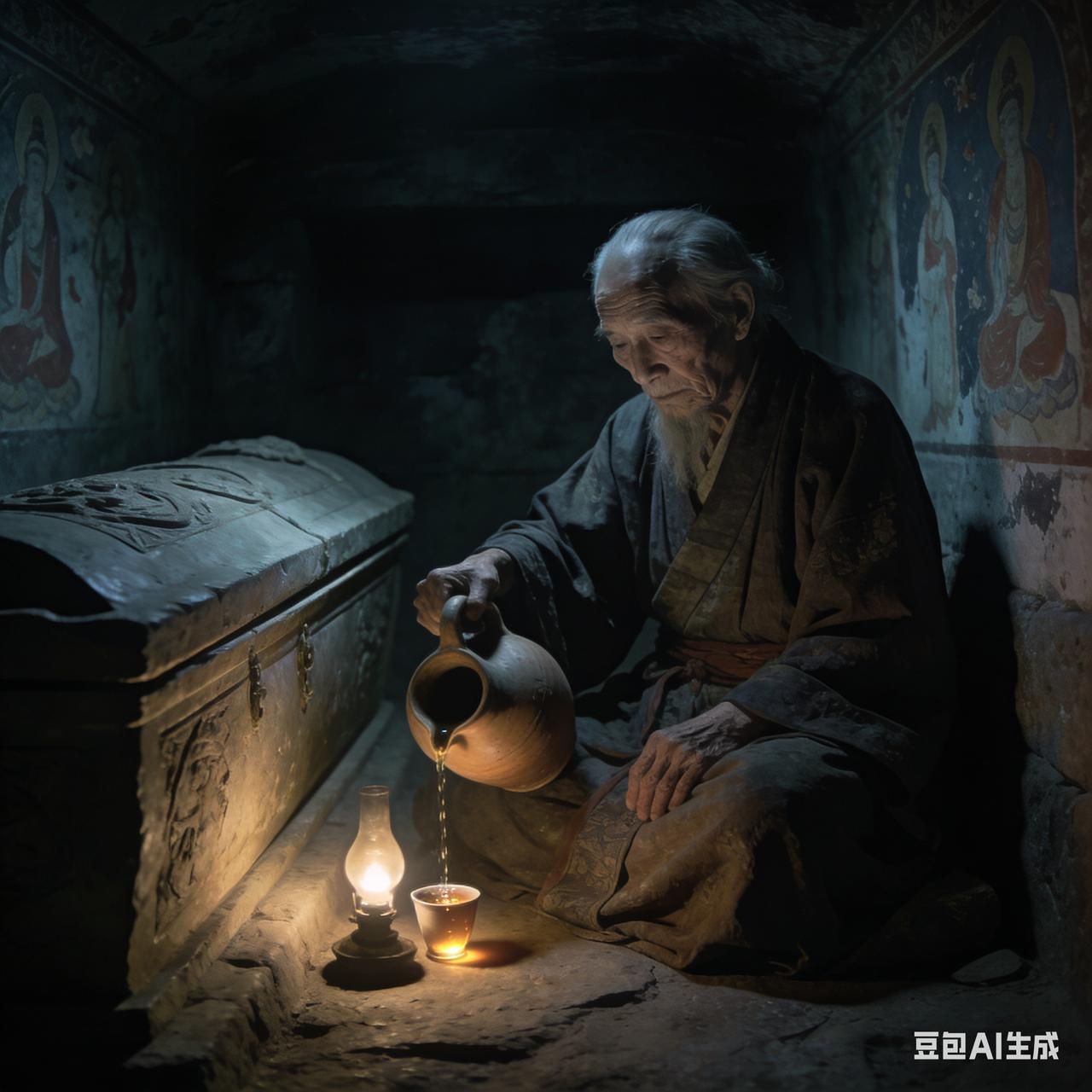 临川人赵楠，家资巨万，早年丧妻，膝下子女成群。他六十岁那年开始，在城外山上为自己