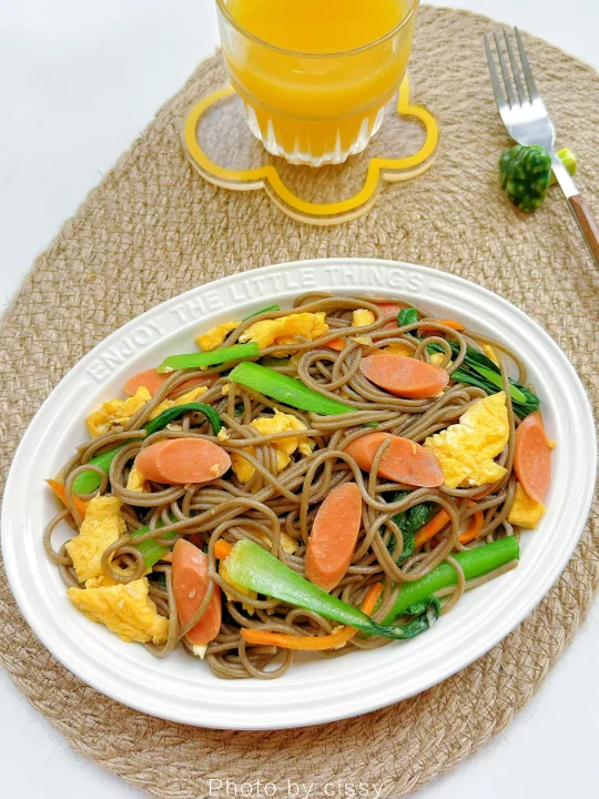 减脂期总是想吃炒面🍝火腿鸡蛋炒荞麦面