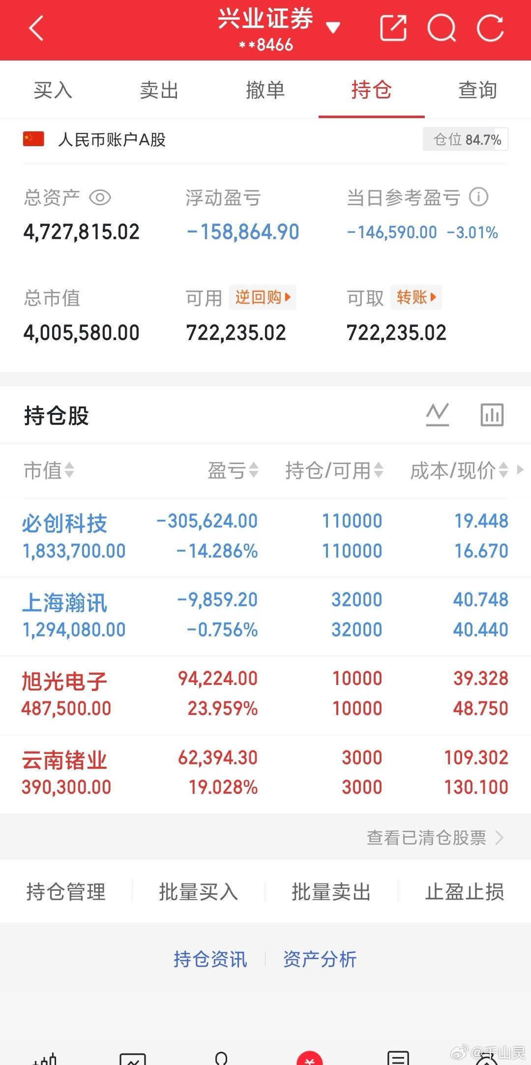 兄弟们，灵姐从不整虚的，赚了亏了都放在明面上，步子稳一点，剩下的交给我，你们的信