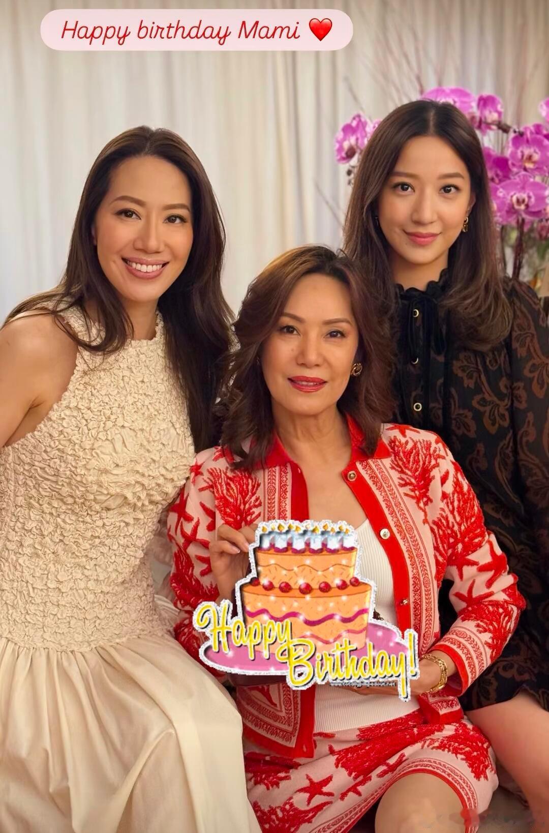 百亿阔太汪圆圆和妹妹王诗诗带女儿为妈妈庆生，两姐妹嫁的都挺好。 ​​​