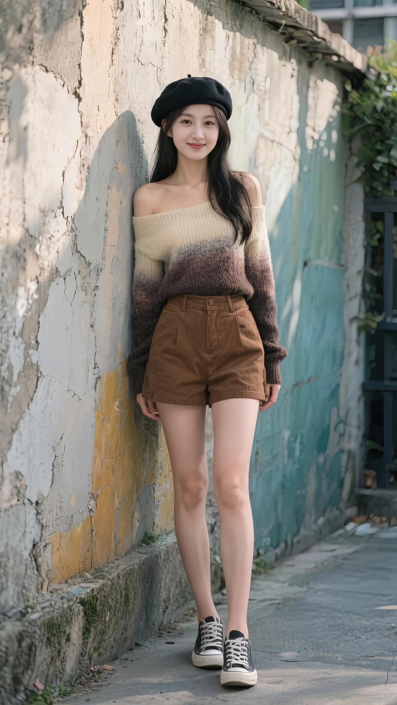 墙边少女笑，岁月静好时。