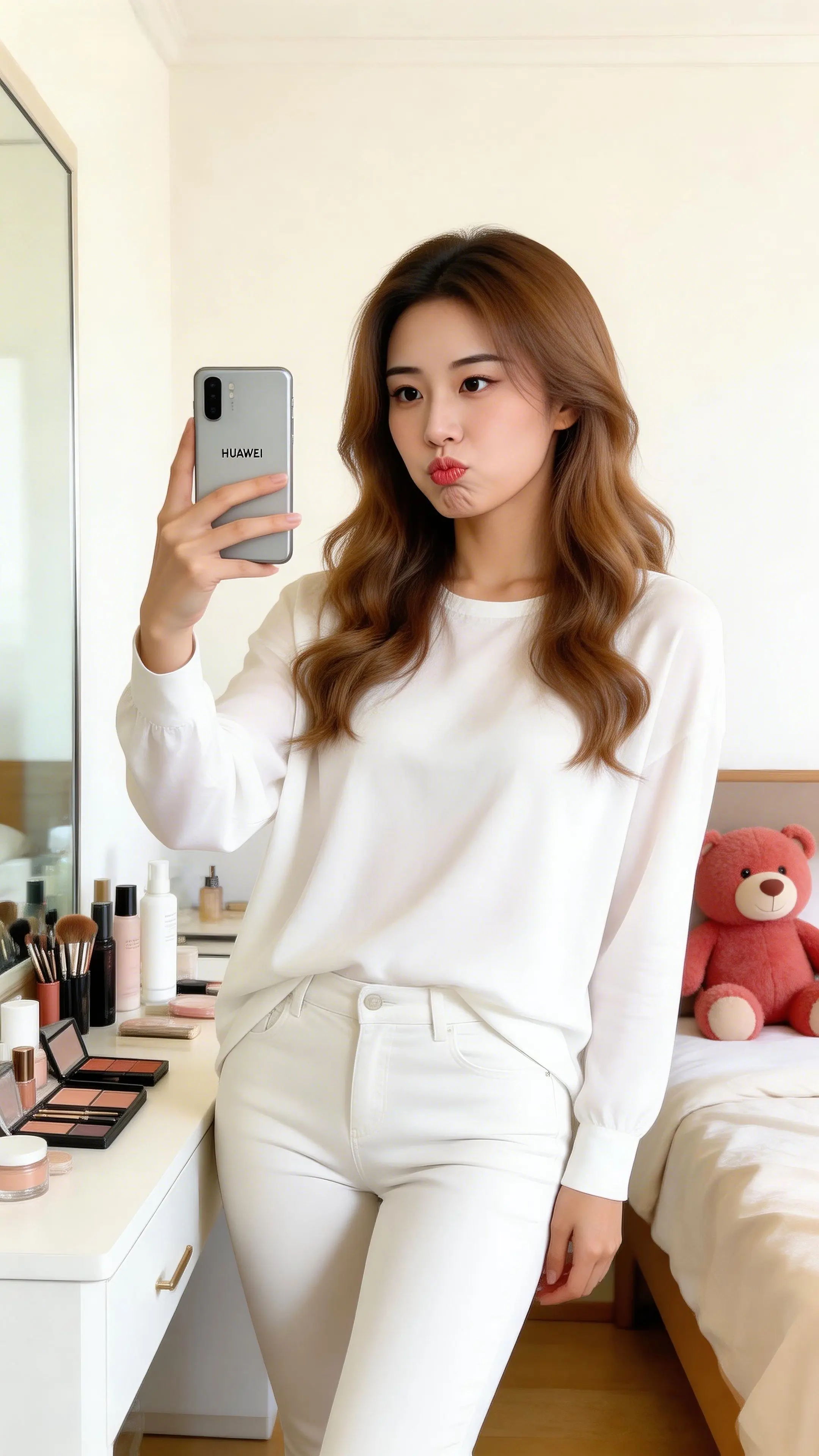 白到发光的一天✨ 别人以为我是清冷女神，其实我是嘟嘴卖萌的甜妹😜