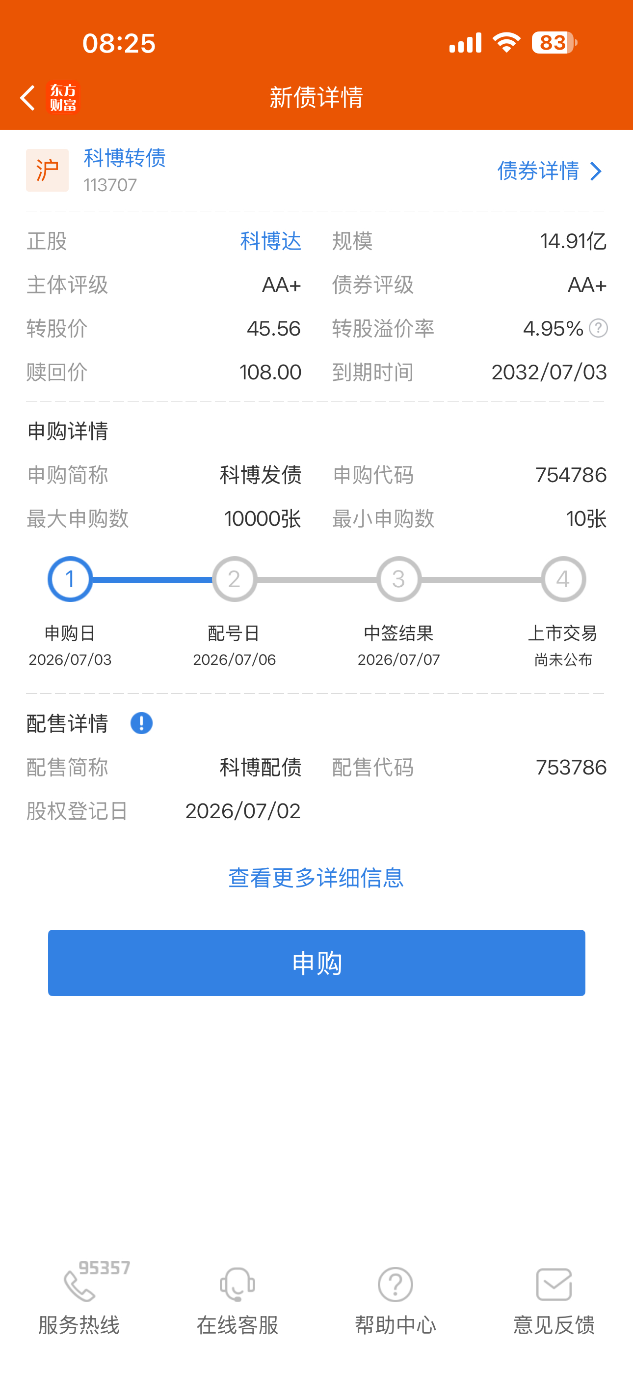 今日申购提醒 科博转债 