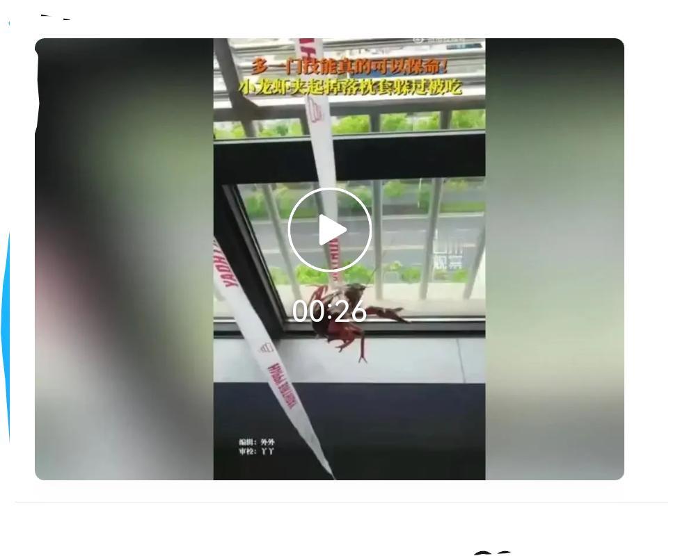 这个女子真机灵！晾洗的衣物掉落窗外，竟然用小龙虾一次性完美解决！
前不久，安徽一