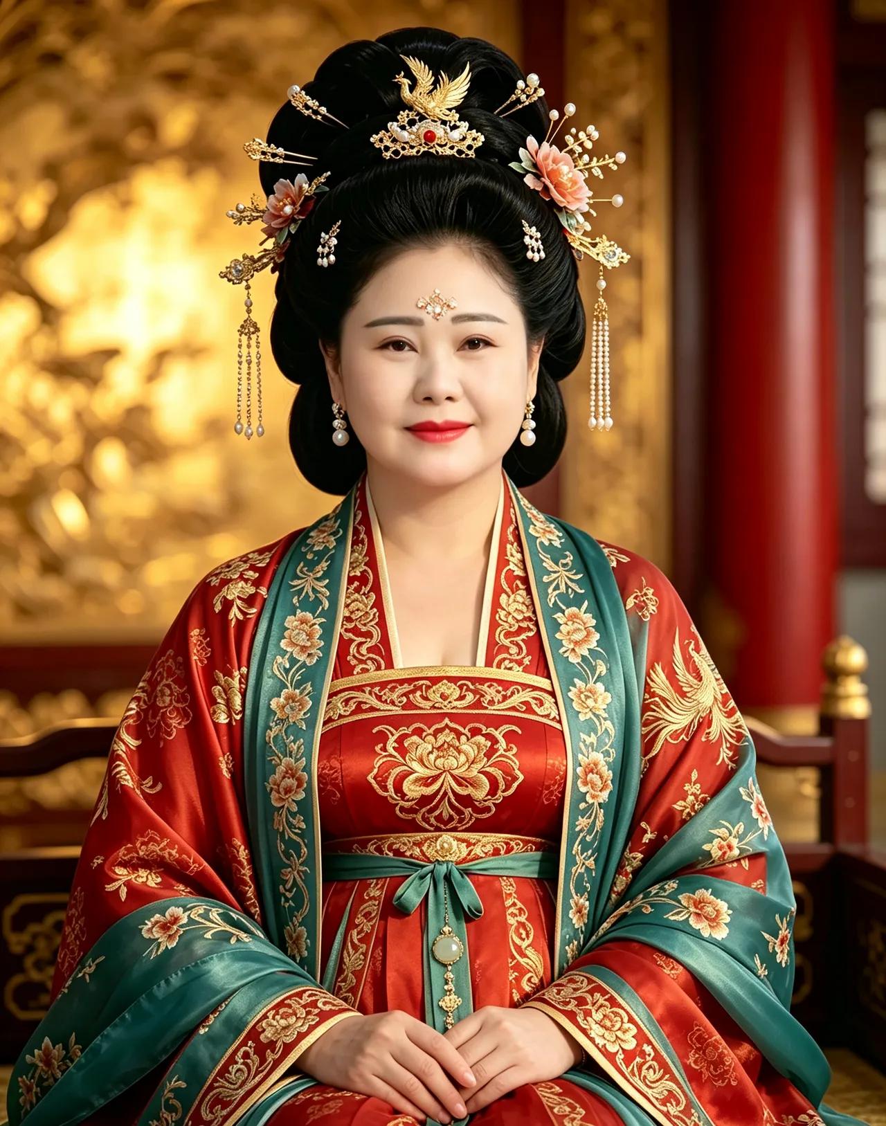 《旧唐书》记载太平公主是“方额广颐”，也就是额头宽阔、脸型偏丰满圆润，而太平公主