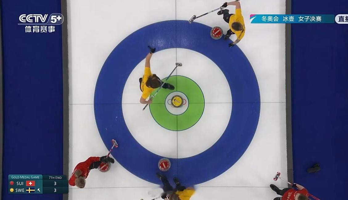 2026年米兰科尔蒂纳冬奥会 第七局瑞典一分，4-3 