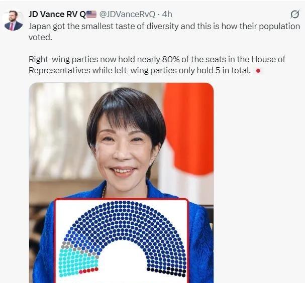 万斯想表达什么？ 
2月11日，美国副总统万斯对日本发文：“日本只是稍微尝到了一