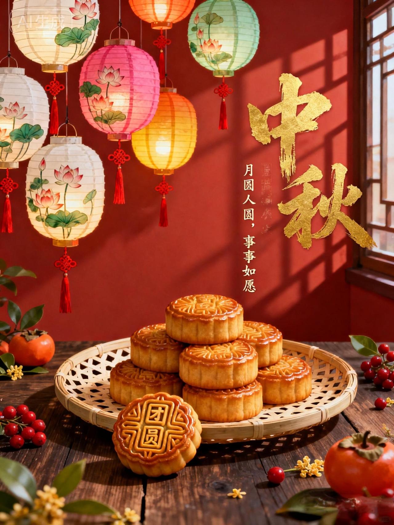 《中秋祝福》
又是一年秋月明，
千家万户享安宁。
佳肴月饼杯中酒，
笑语声声伴月