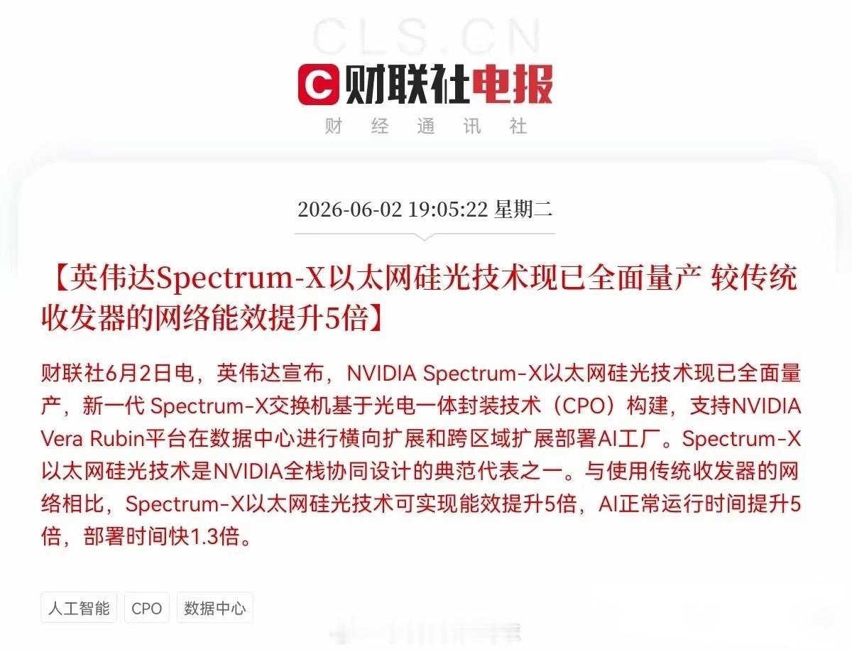 好好好好好！英伟达又放大招了！CPO、硅光芯片、高速光模块迎来实质性利好，这些方