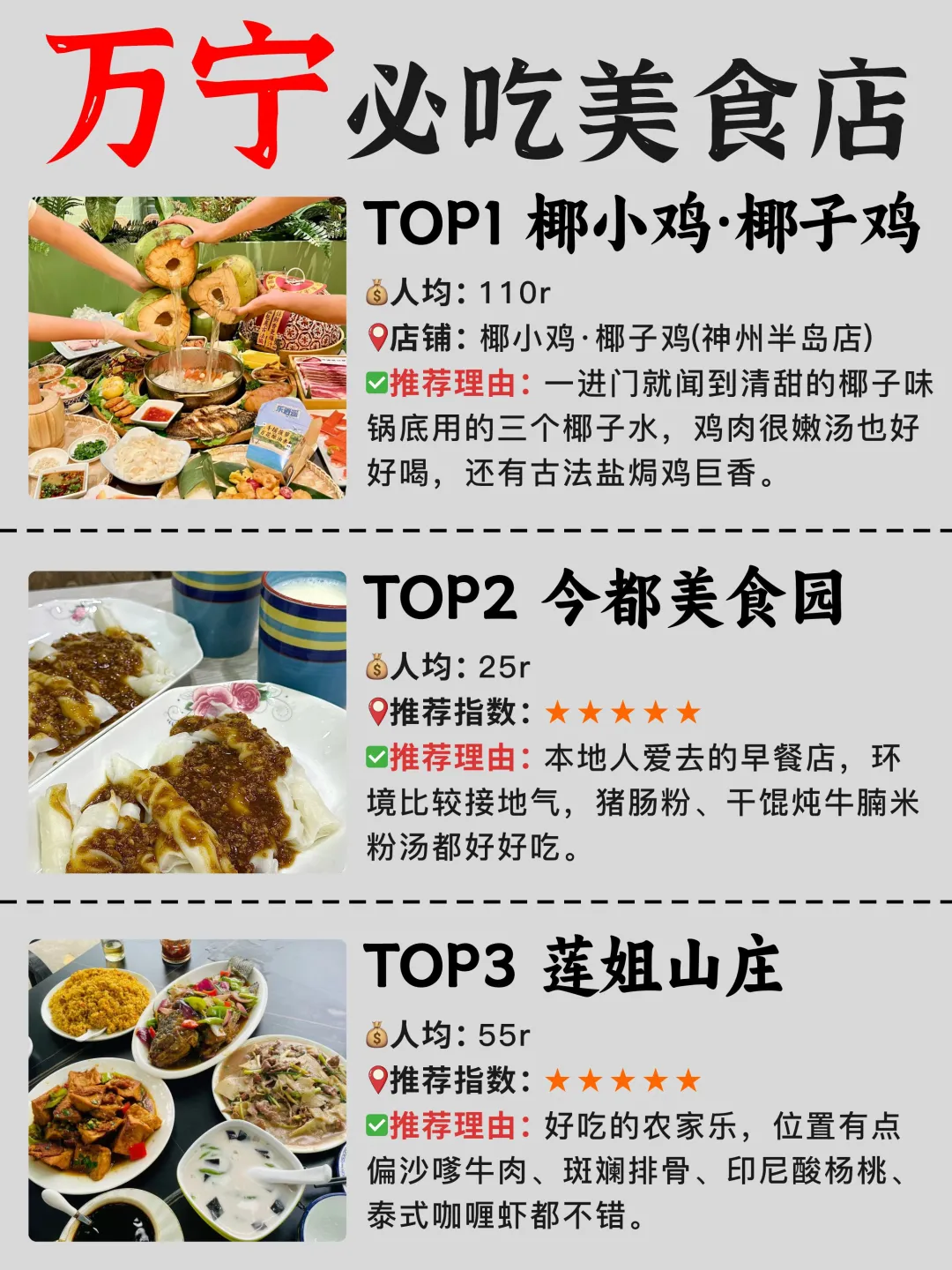 本地人整理的万宁必吃美食合集！记得码住