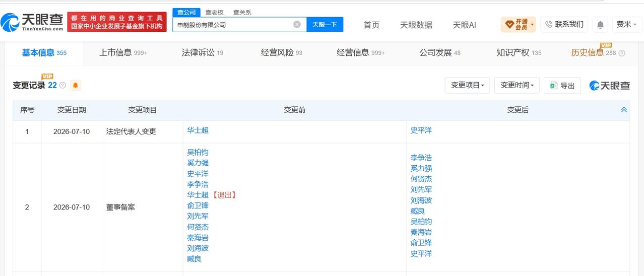 史平洋任申能股份董事长

申能股份换帅完成工商变更
天眼查App显示，近日，申能