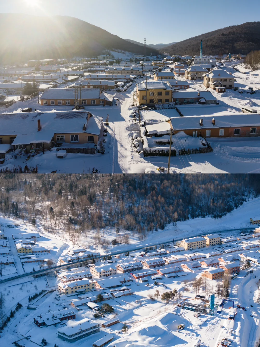 林海雪原二道河子镇，中国雪乡平替！