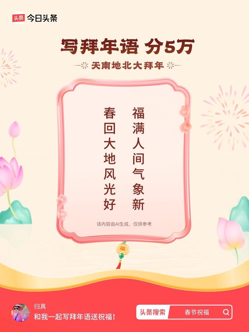 写拜年语送祝福新春拜年送祝福！我的祝福是：“春回大地风光好，福满人间气象新”！快