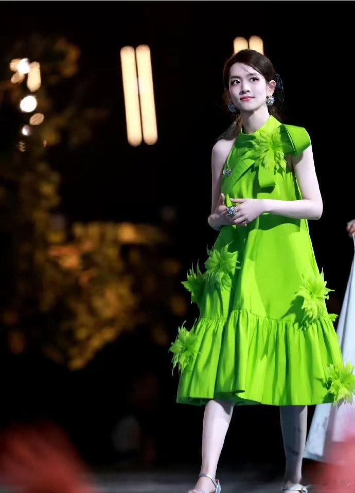 在《乘风 2024》成团夜上，陈丽君的礼服似乎是节目组发放的，而其他人的礼服明显