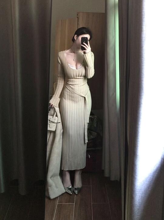 杏色系穿搭怎么温柔的嘛！