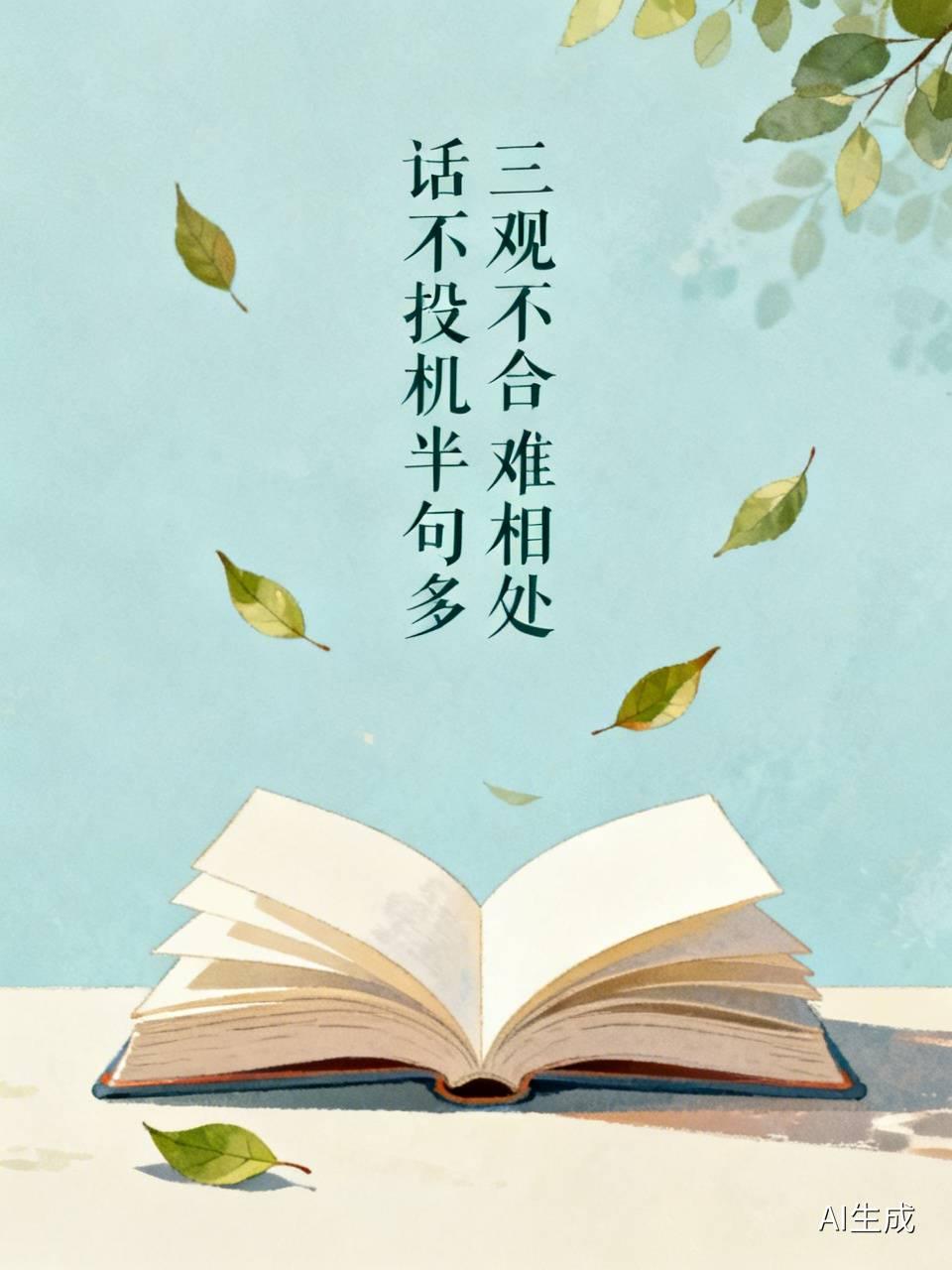三观不合是真的难相处，话不投机半句多这句老话说得太对了。以前总觉得包容能解决问题