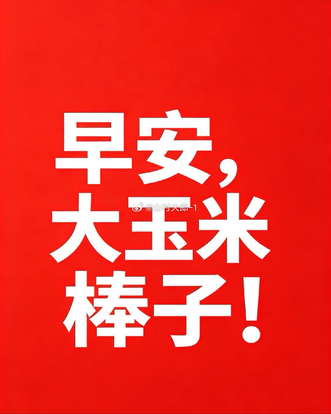 早安，大玉米棒子🌽！ 