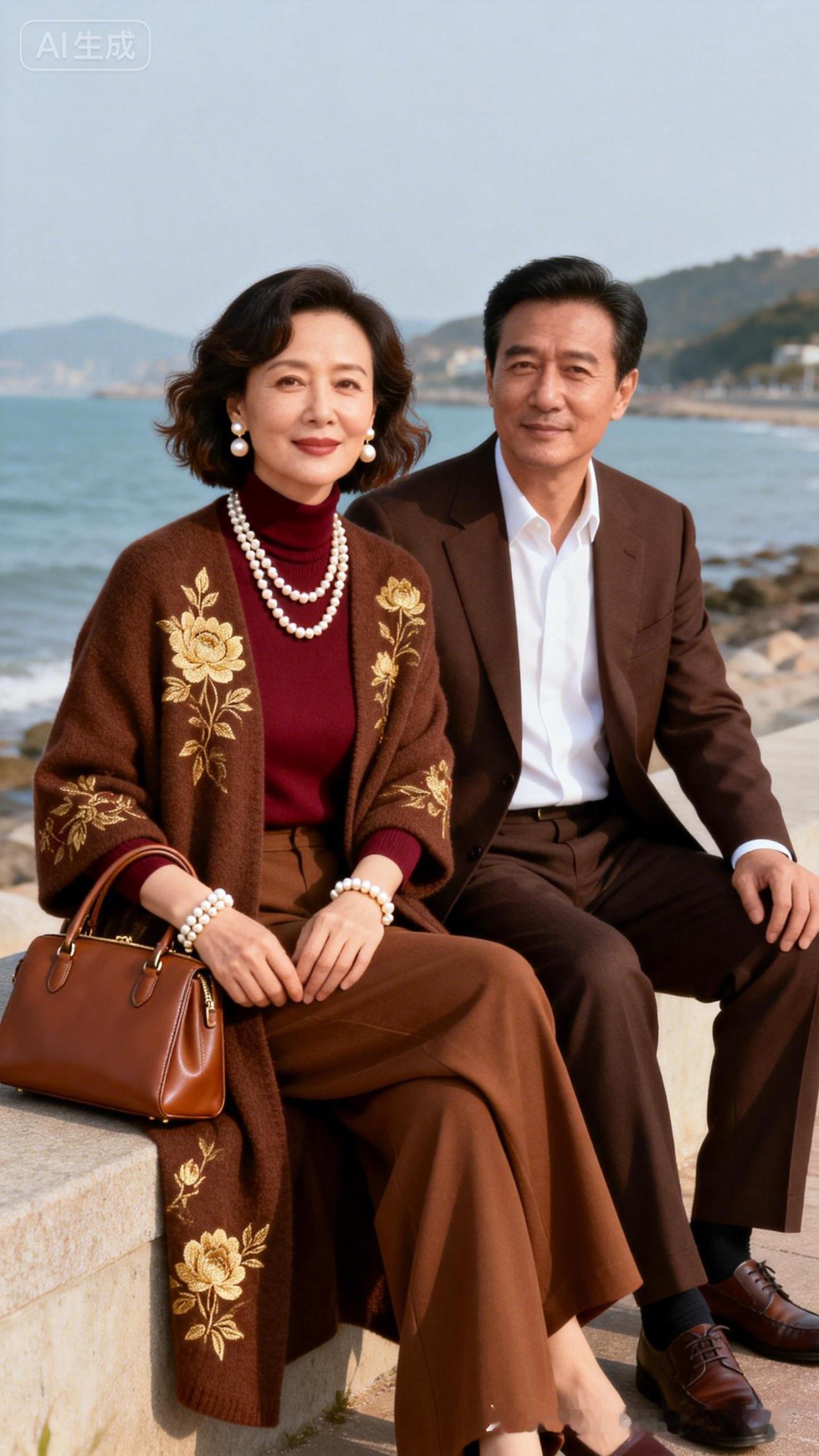 海边漫步，优雅情侣穿搭指南🌊👠