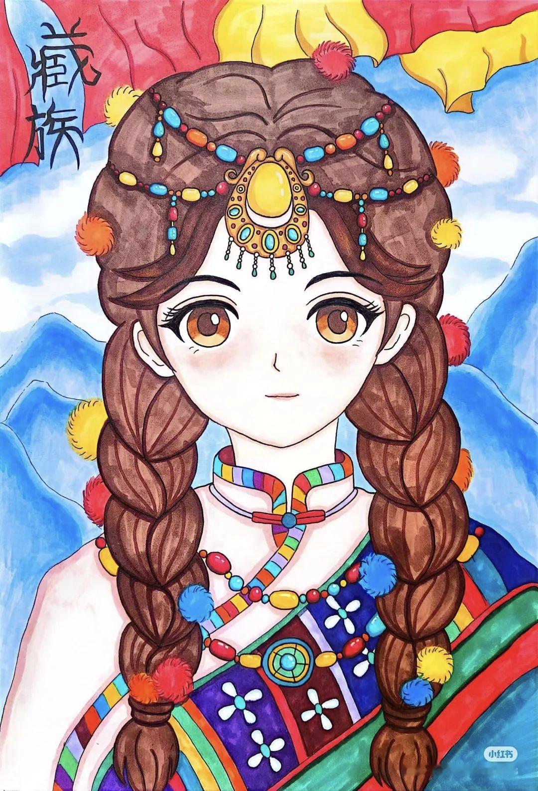 色彩斑斓的服饰，惊艳的少儿创意，每一幅绘画都值得珍藏彩绘小朋友 创意服装绘画 民