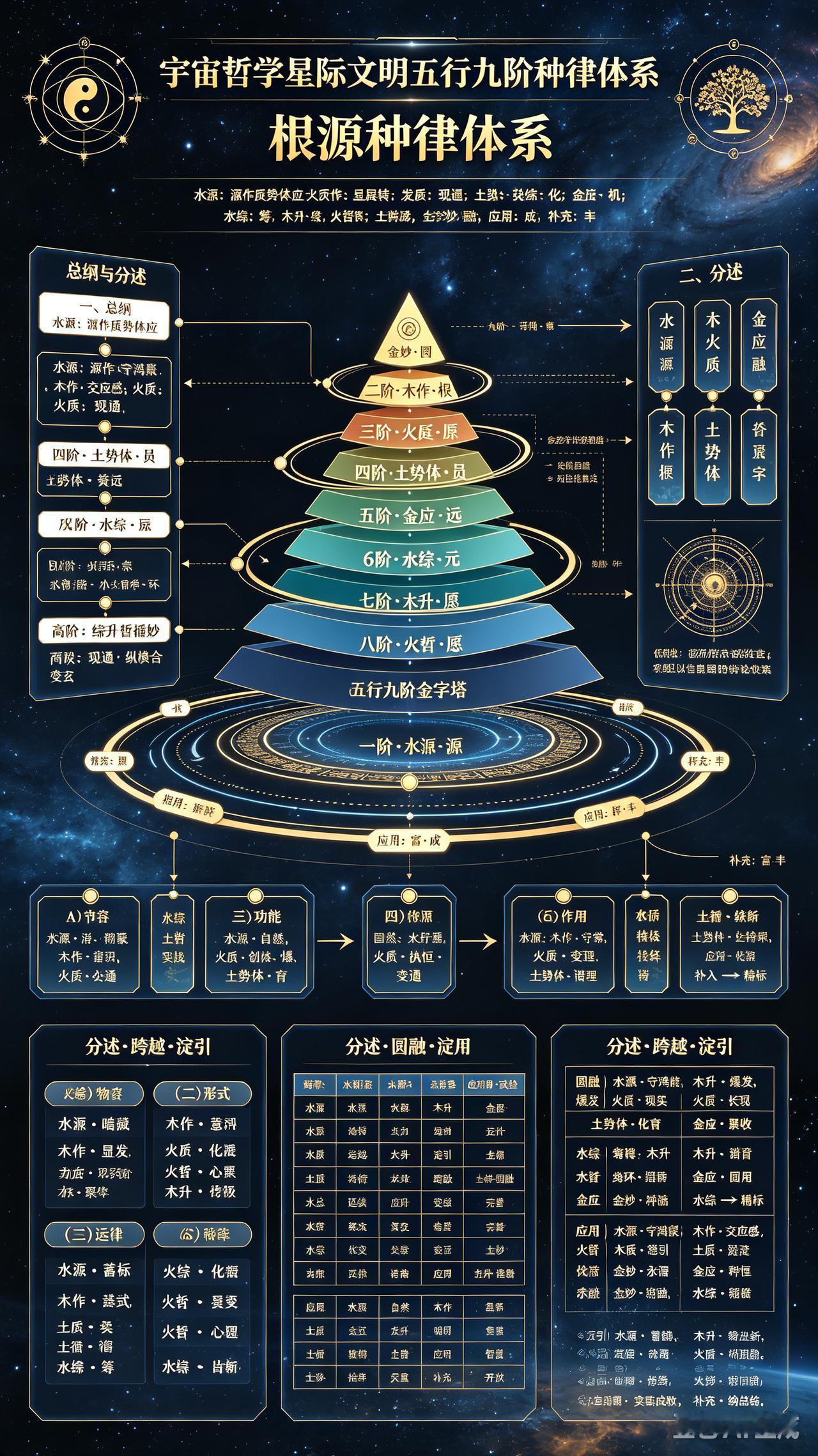 五行九阶种律循环。微观粒子相生相荡。
宏观星系成住坏空。
这套古老认知里的循环逻
