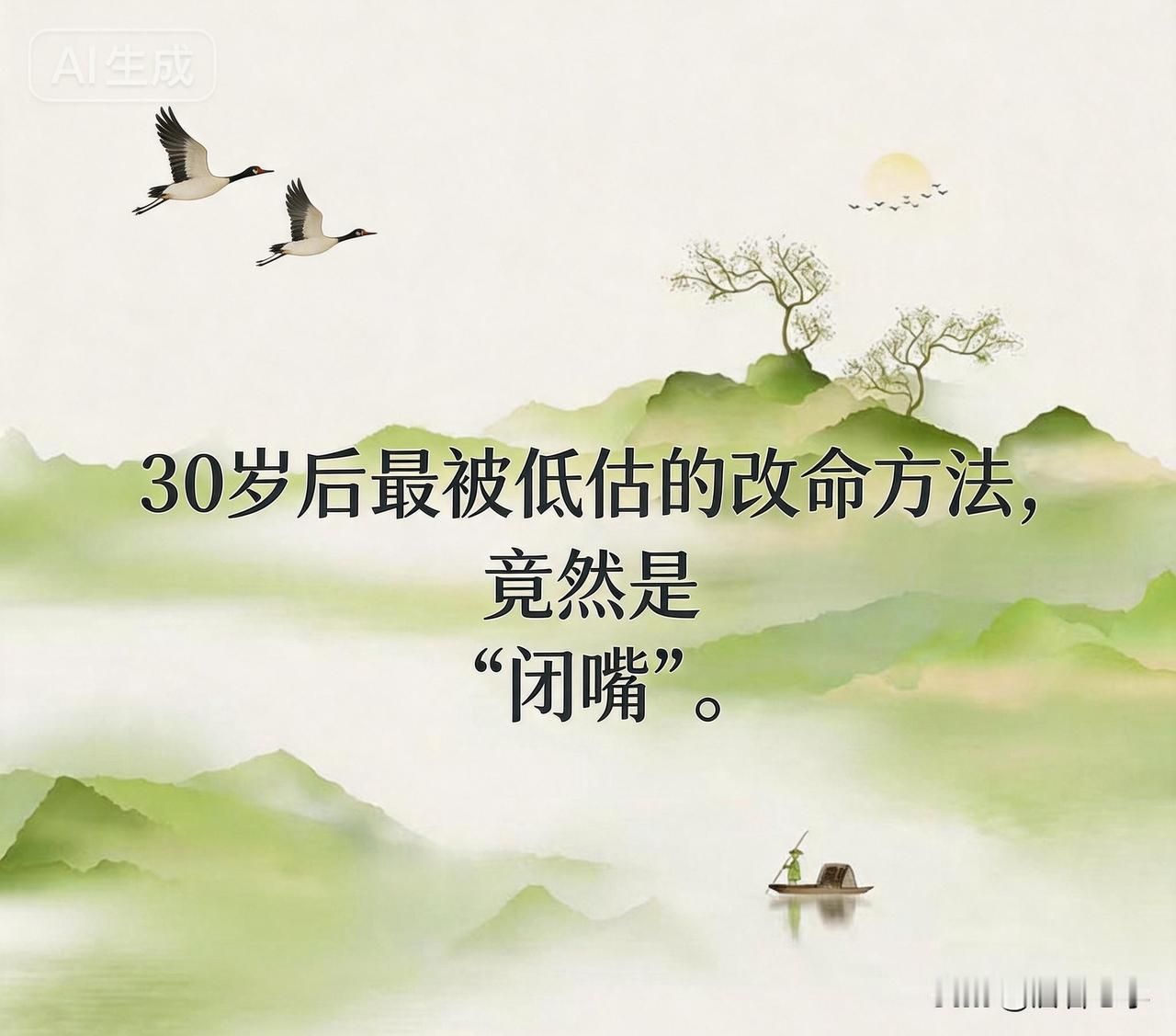 30岁后最被低估的改命方法，竟然是“闭嘴”。

你有没有发现，30岁以后，那些混
