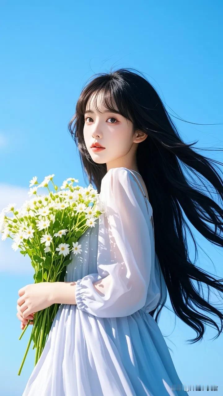 风儿吹动你的发梢，你的笑容如此迷人#推荐美女壁纸# #全屏壁纸美女# #漂亮小姐