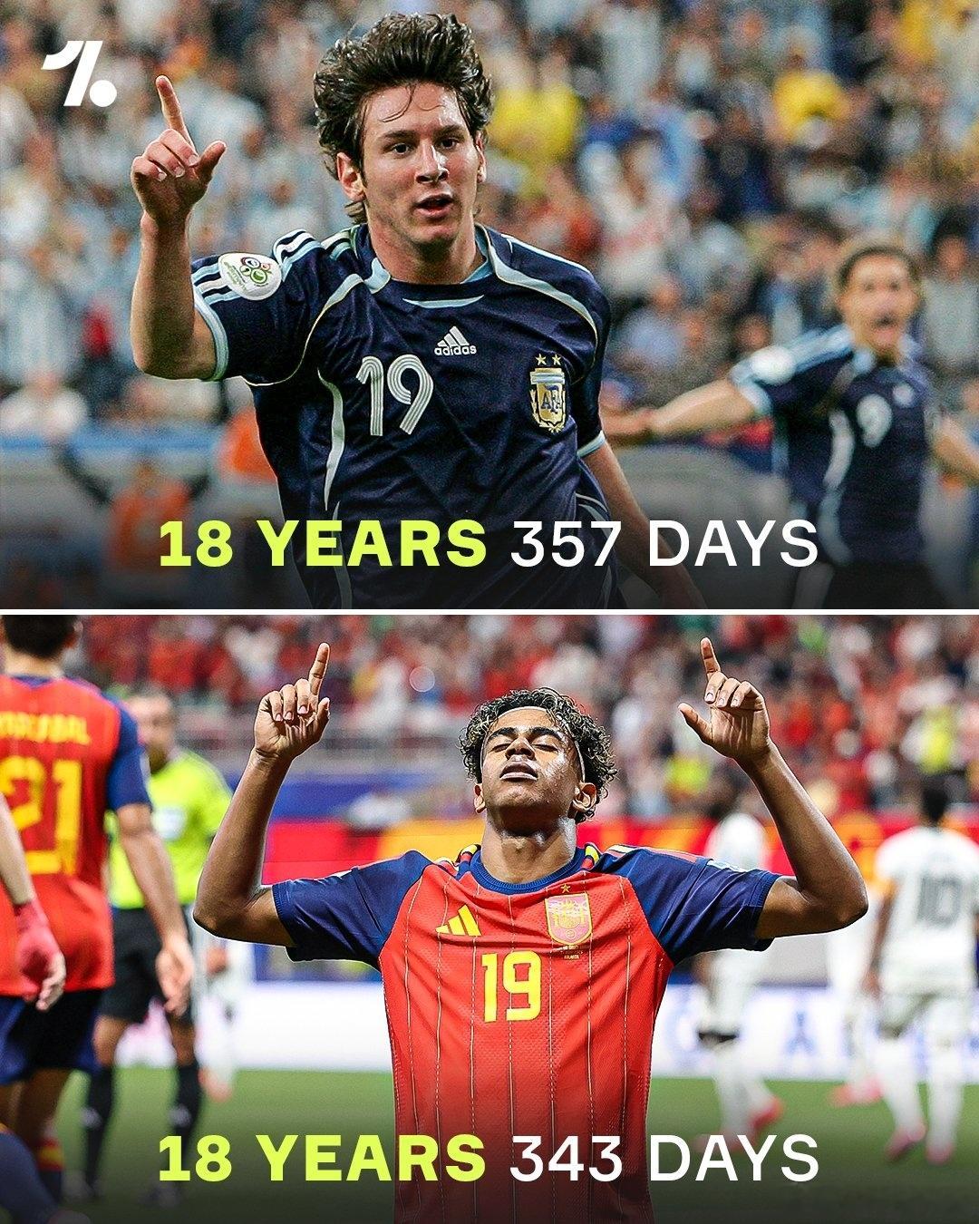 亚马尔和梅西打进世界杯首球的年龄只相差14天！亚马尔 世界杯首次首发西班牙 杀疯