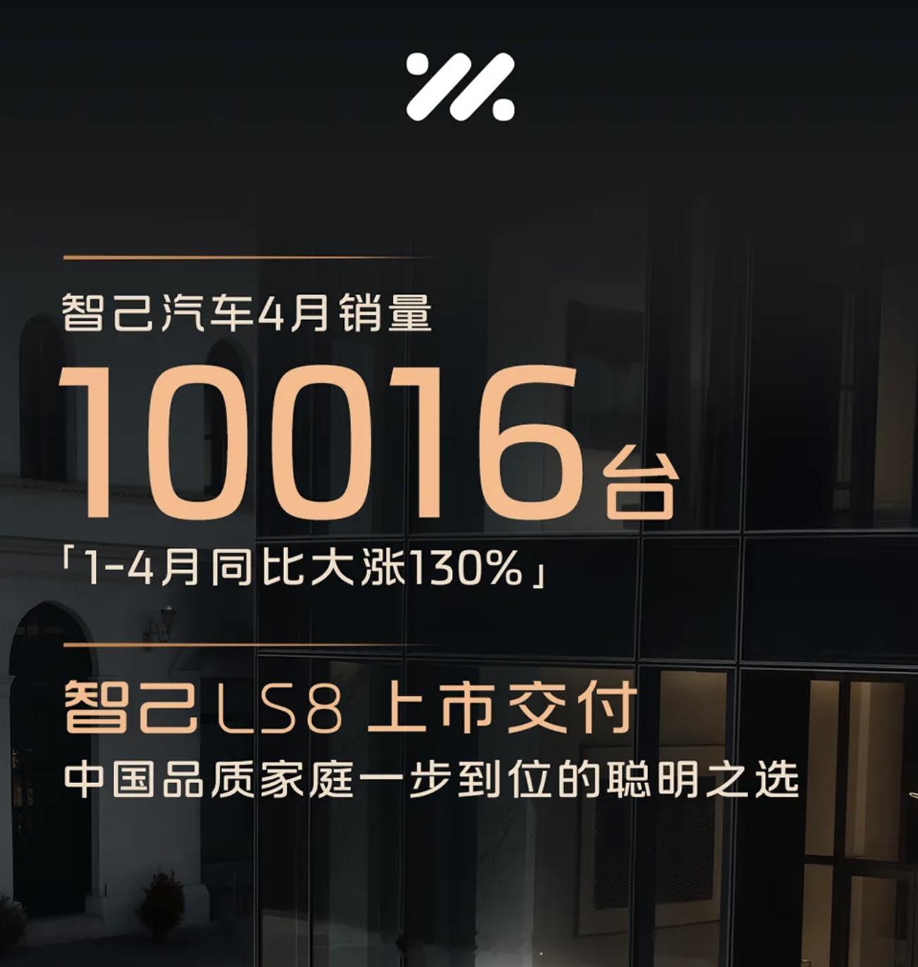 智己LS8的定价占了先机，4月破万是一个很好的成绩。5月看看是不是有一波交付大v