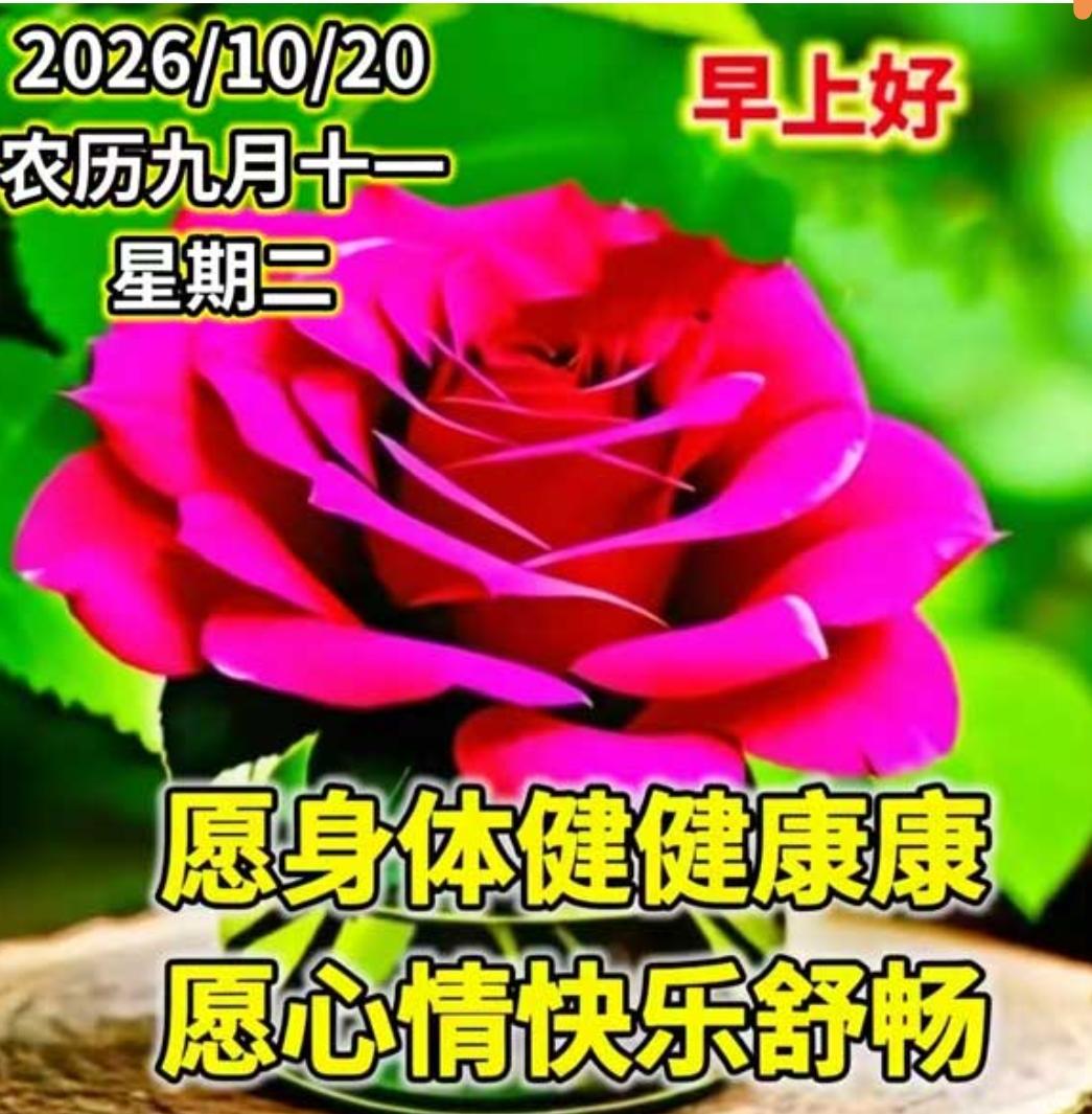 金秋十月送安康，
愿你万事都如意；
十全十美福运连，
岁岁平安喜乐多；
生活美满
