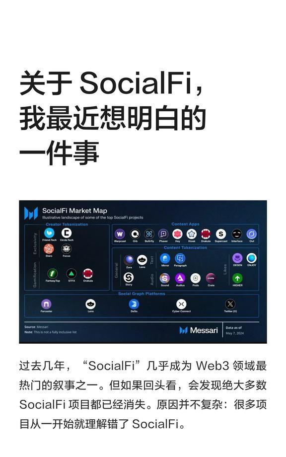 关于 SocialFi，我最近想明白的一件事