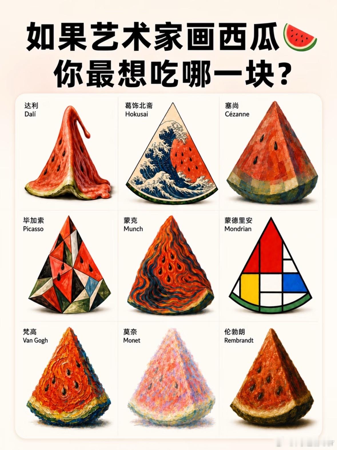 当把西瓜交给不同艺术家： 
