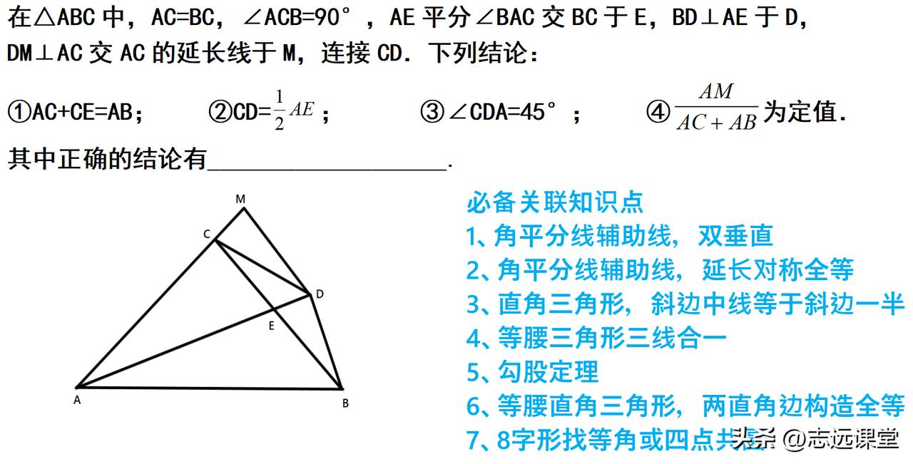 中考数学，压轴题解题方法综合运用。一道题用到多个知识点，学生解题后要善于总结用到