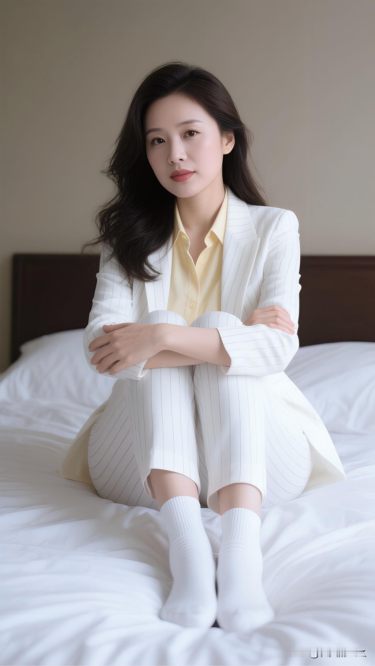 优雅职场风，白西装搭配黄衬衫，尽显干练气质！💼👠