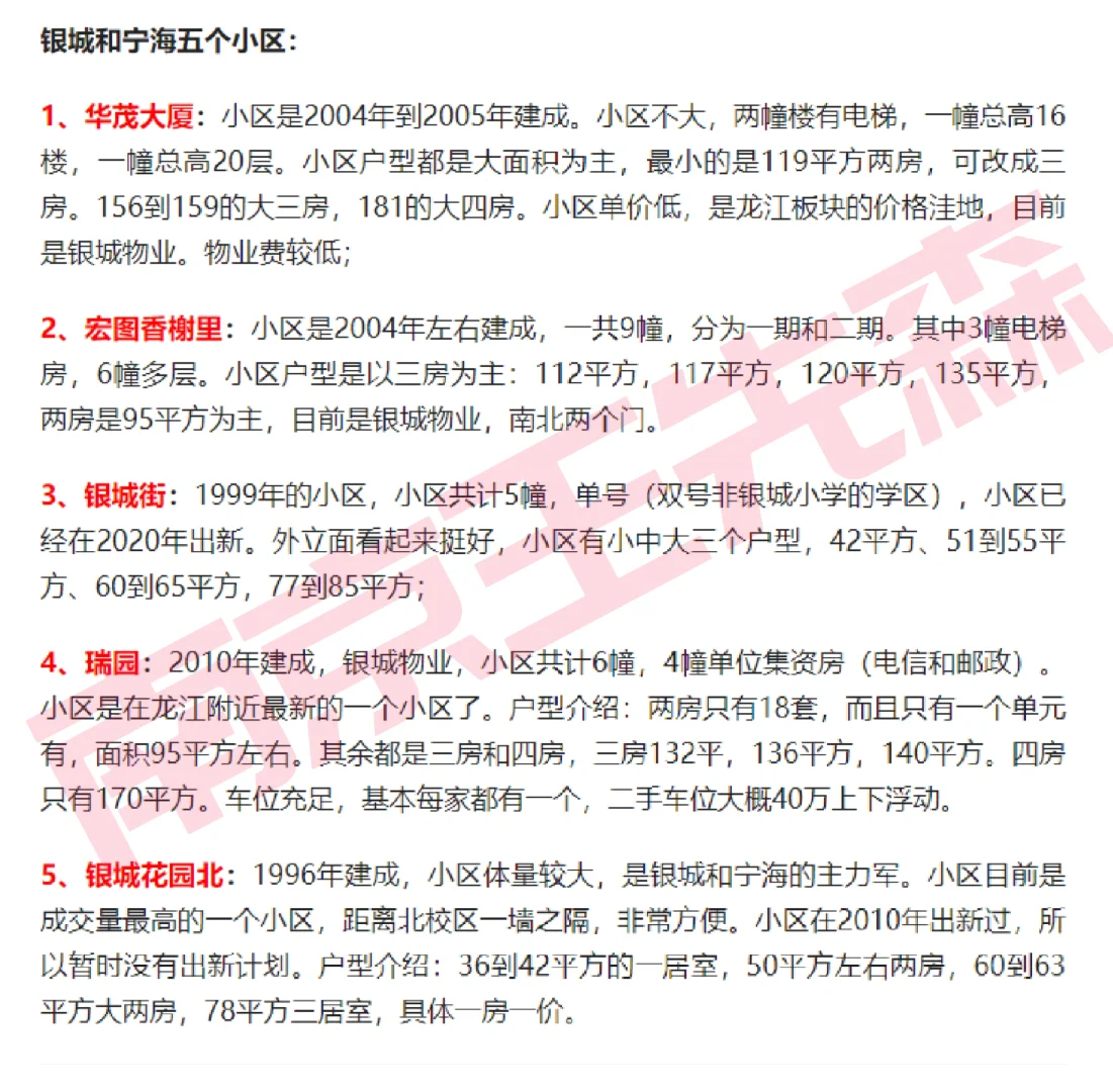 南京买房 27个小区看房记录