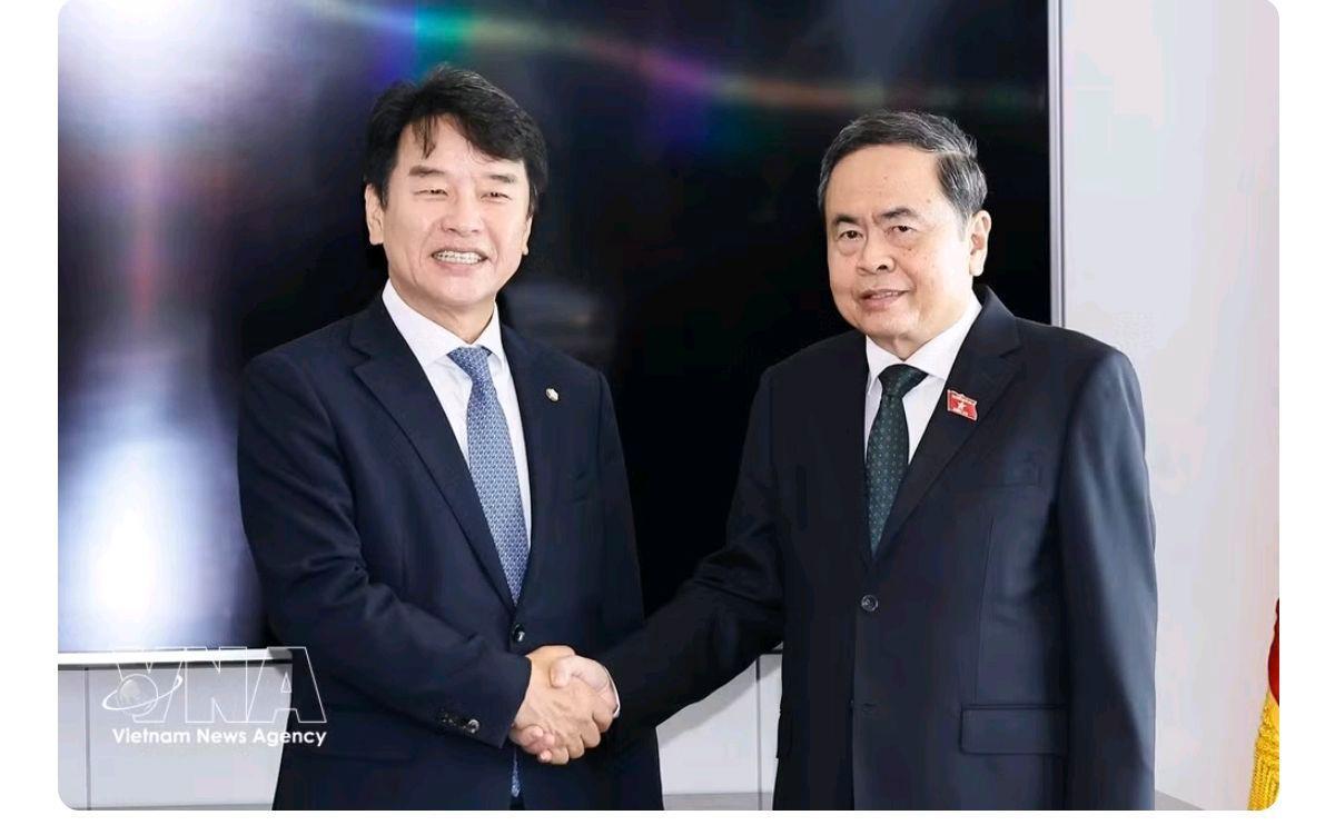 越南国会主席陈青敏会见韩越友好议员小组主席文振硕
 越通社特派记者报道，在访问韩