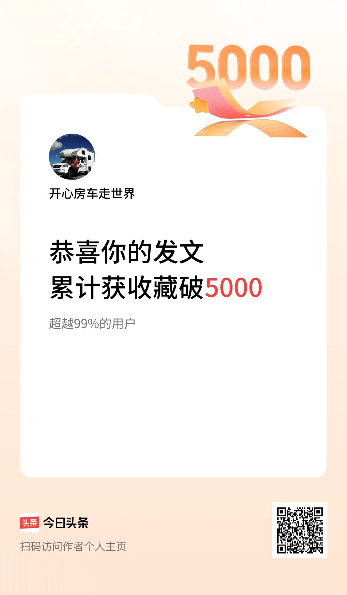 我在头条累计获收藏量破5000啦！