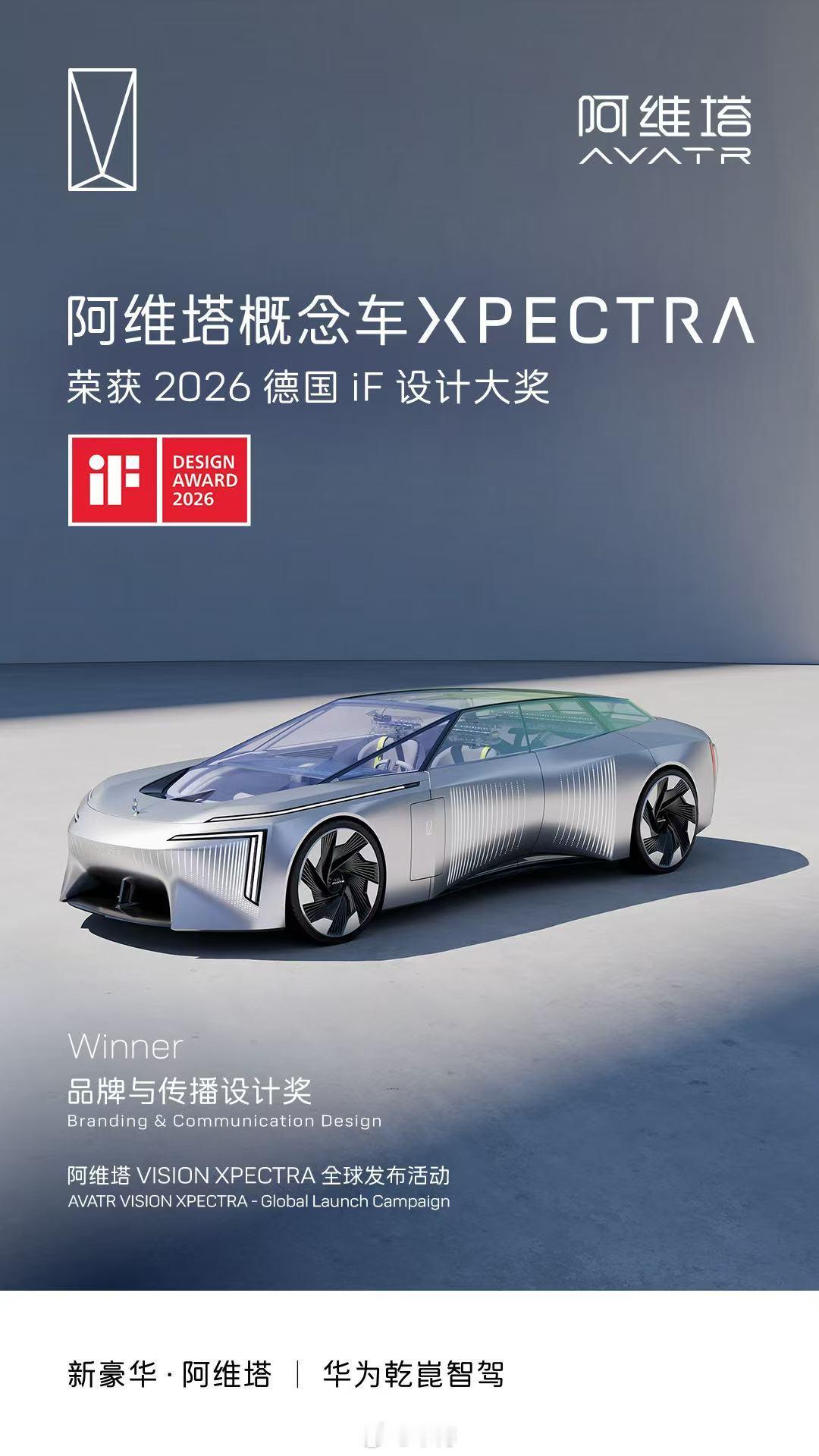 情感新奢，生而全球阿维塔概念车XPECTRA 携手 阿维塔06荣获三项iF设计大