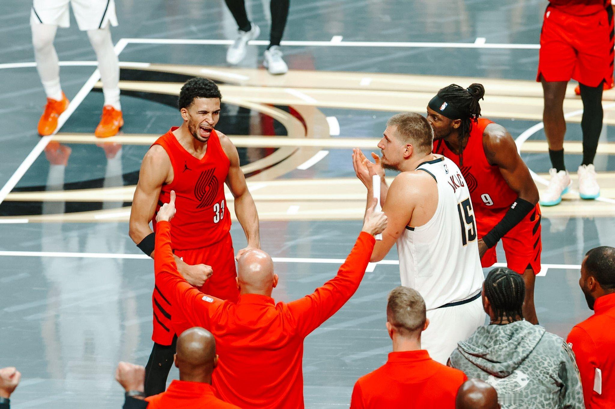 1.4秒约基奇绝杀失败开拓者先胜勇士 再胜湖人 今天又赢了掘金 杨瀚森今天没有上