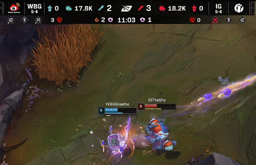 【2025LPL第二赛段 IG vs WBG】第11分钟，Breathe成功单杀