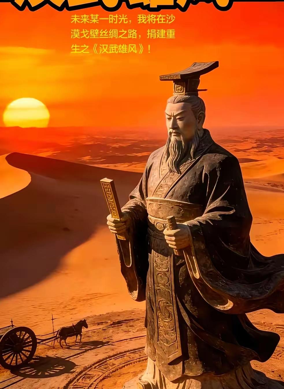 甘肃武威新推出一尊巨型汉武帝雕塑，说是要为汉武帝正名。之前关于汉武帝长什么样，有