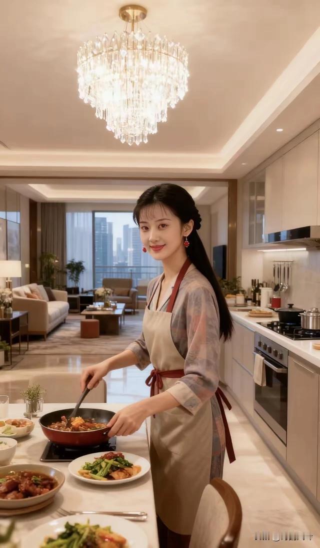 今天家中要来客，
施展我的厨艺作。
煎炒烹炸样样会，
秀色可餐没得说。