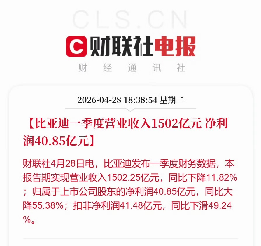 比亚迪一季度净利润40.85亿好一个薄利多销，产品线腾势同方程豹已起势，海外市节