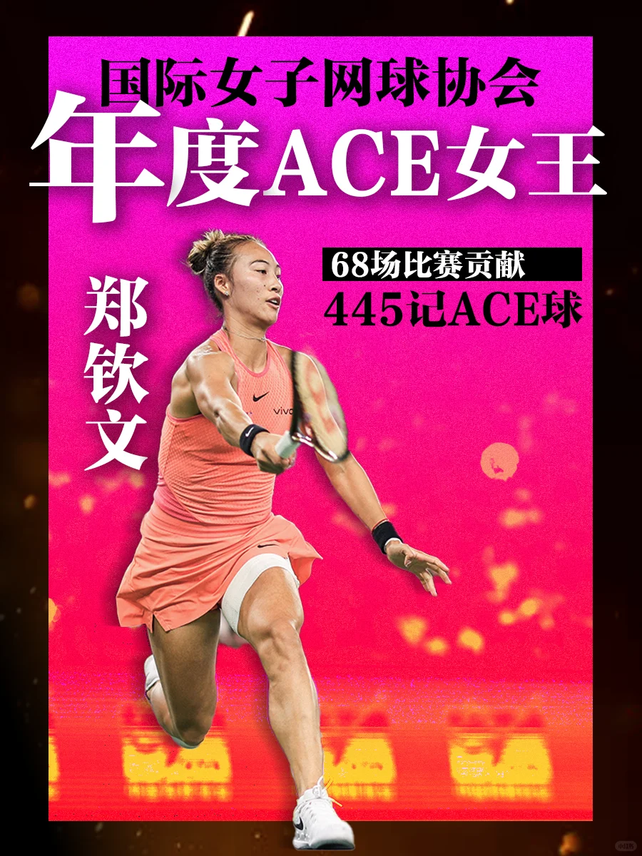 郑钦文当选WTA年度ACE女王