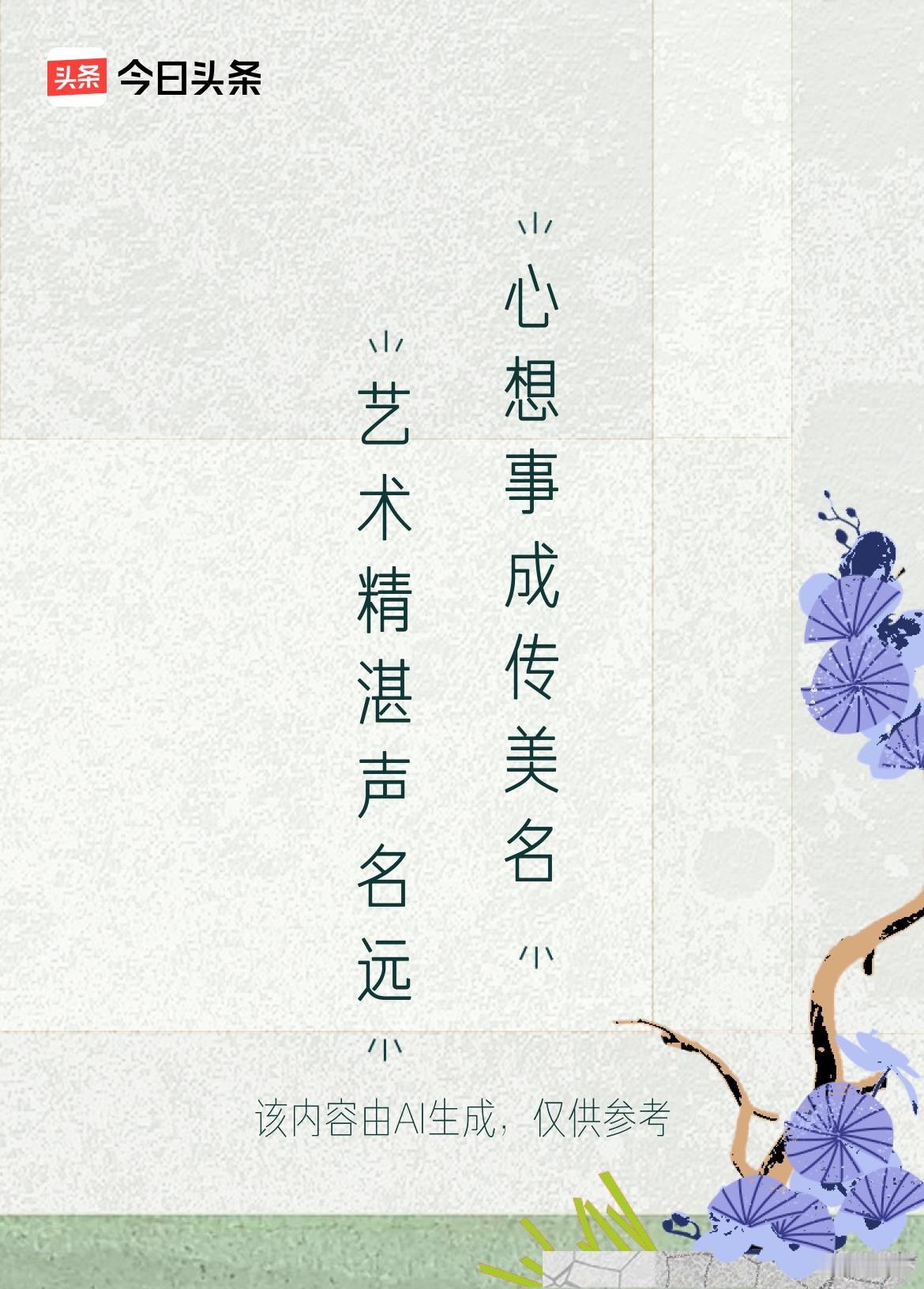 文学创作大会上联：艺术精湛声名远，下联：心想事成传美名。戳这里👉和我一起作诗词