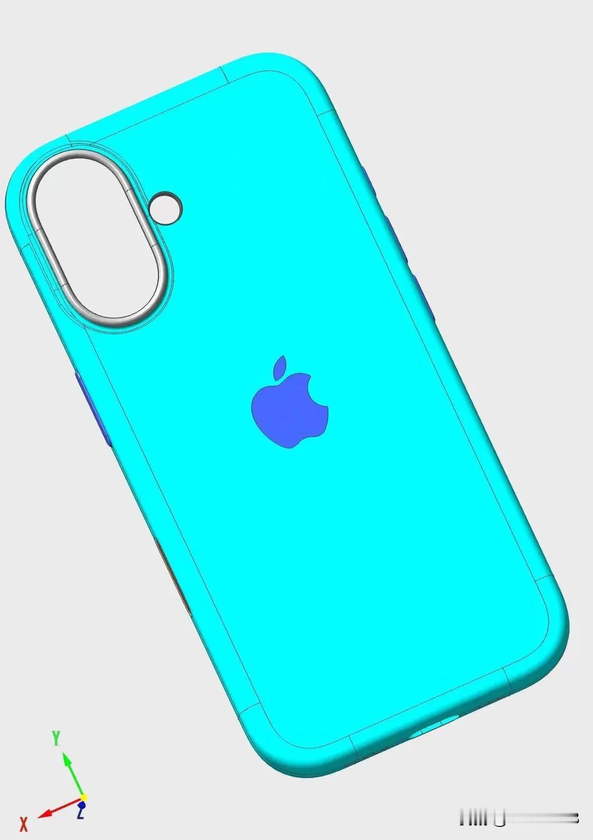 #iPhone16渲染图#出炉，从 CAD 图上看，不仅是摄像头排布造型有了变化