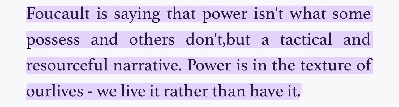 Power is in the texture of our lives这句话写