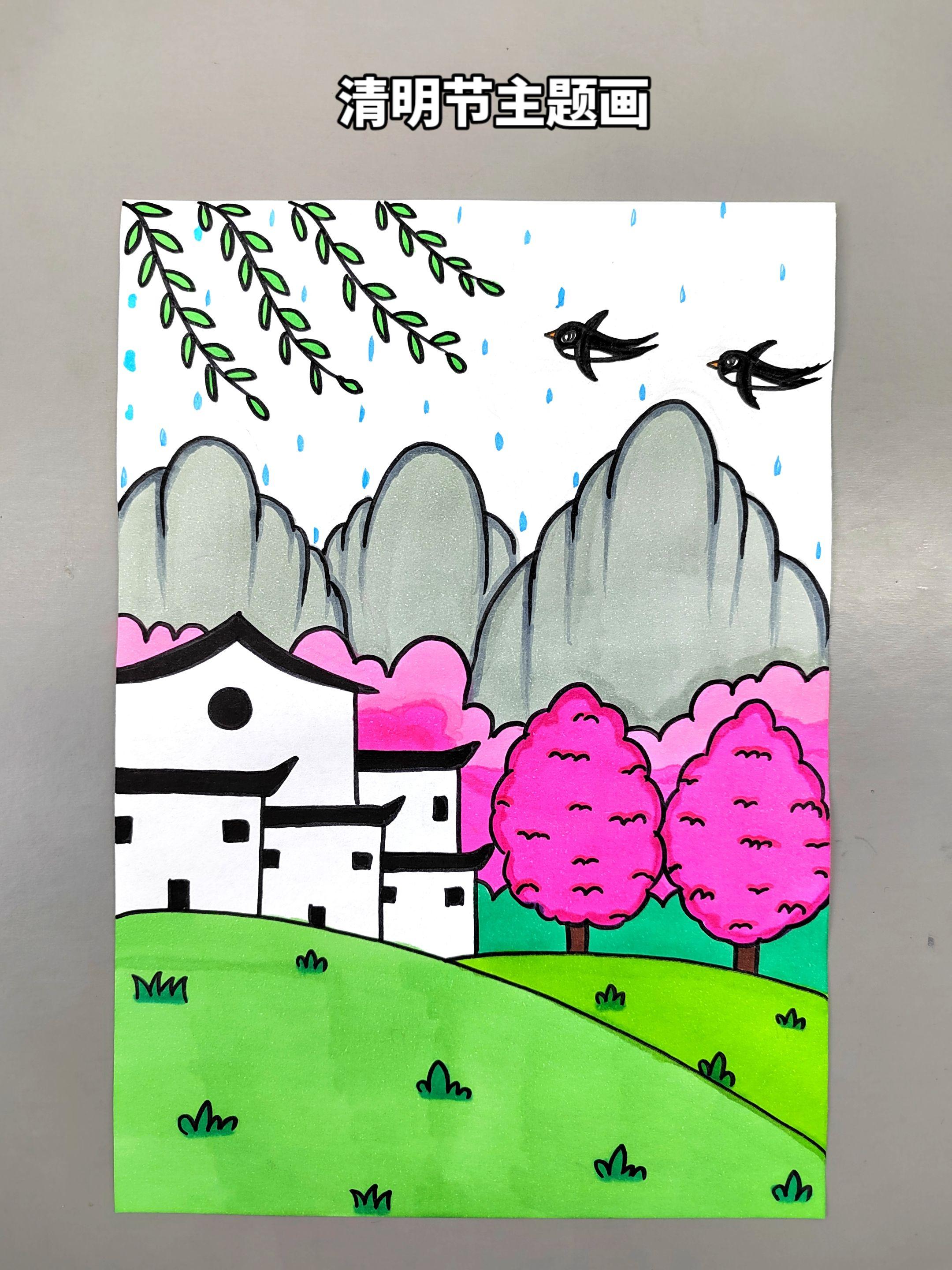 清明节主题创意画简单易学，快来试试吧