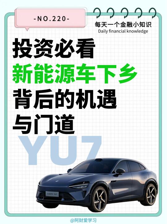 投资必看！新能源车下乡背后的机遇与门道