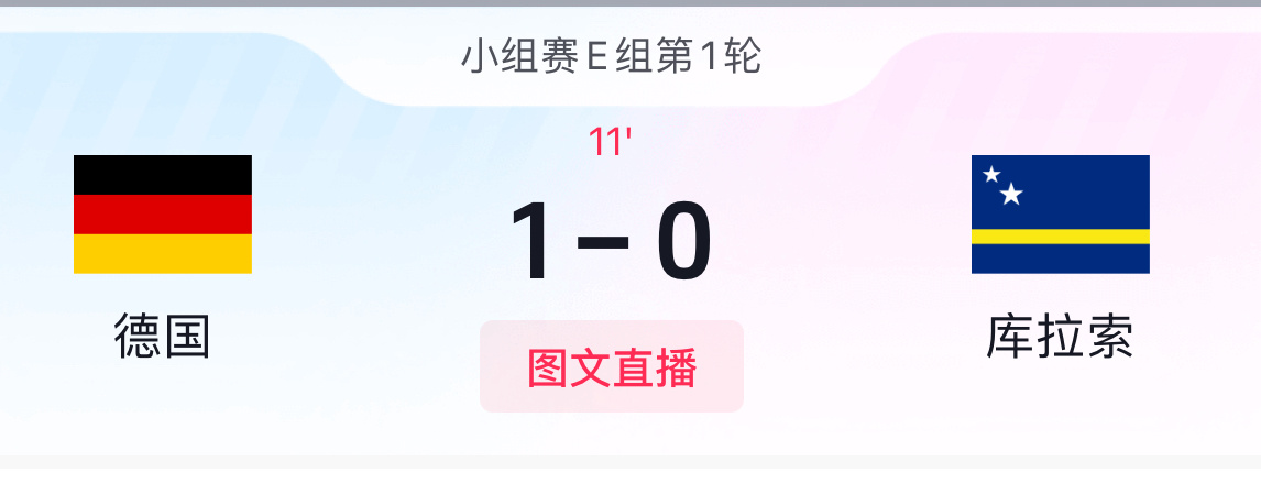 德国vs库拉索开局不到七分钟1:0 德国队完全降维打击来了 