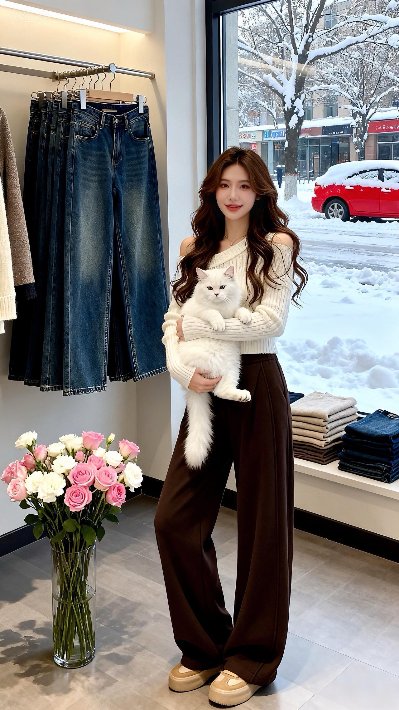 休闲裤 裤子穿搭 百搭阔腿裤 冬季必备 冬季保暖裤